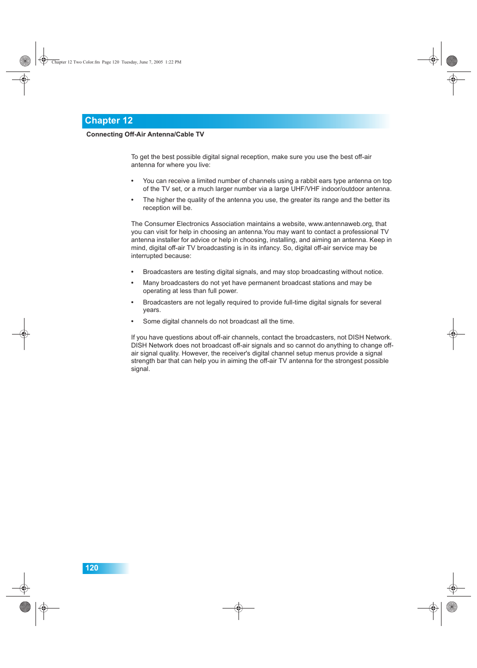 Chapter 12 | Dish Network 942 User Manual | Page 127 / 162