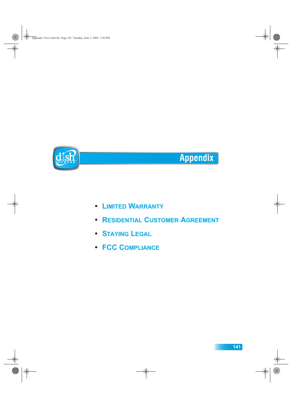 Appendix | Dish Network 942 User Manual | Page 148 / 162