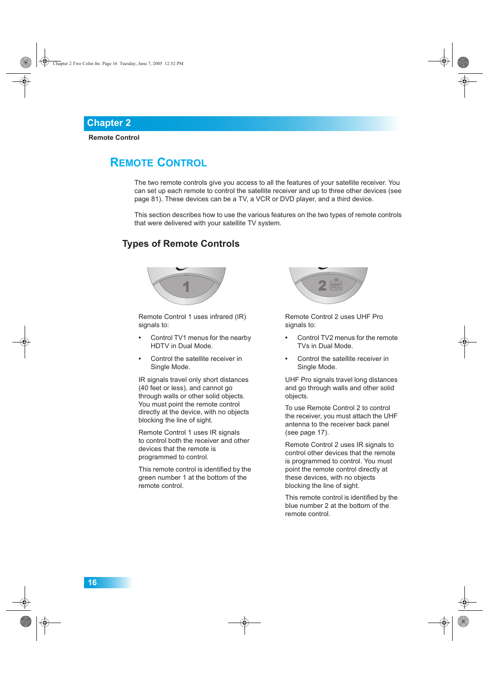 Emote, Ontrol, Chapter 2 | Types of remote controls | Dish Network 942 User Manual | Page 23 / 162