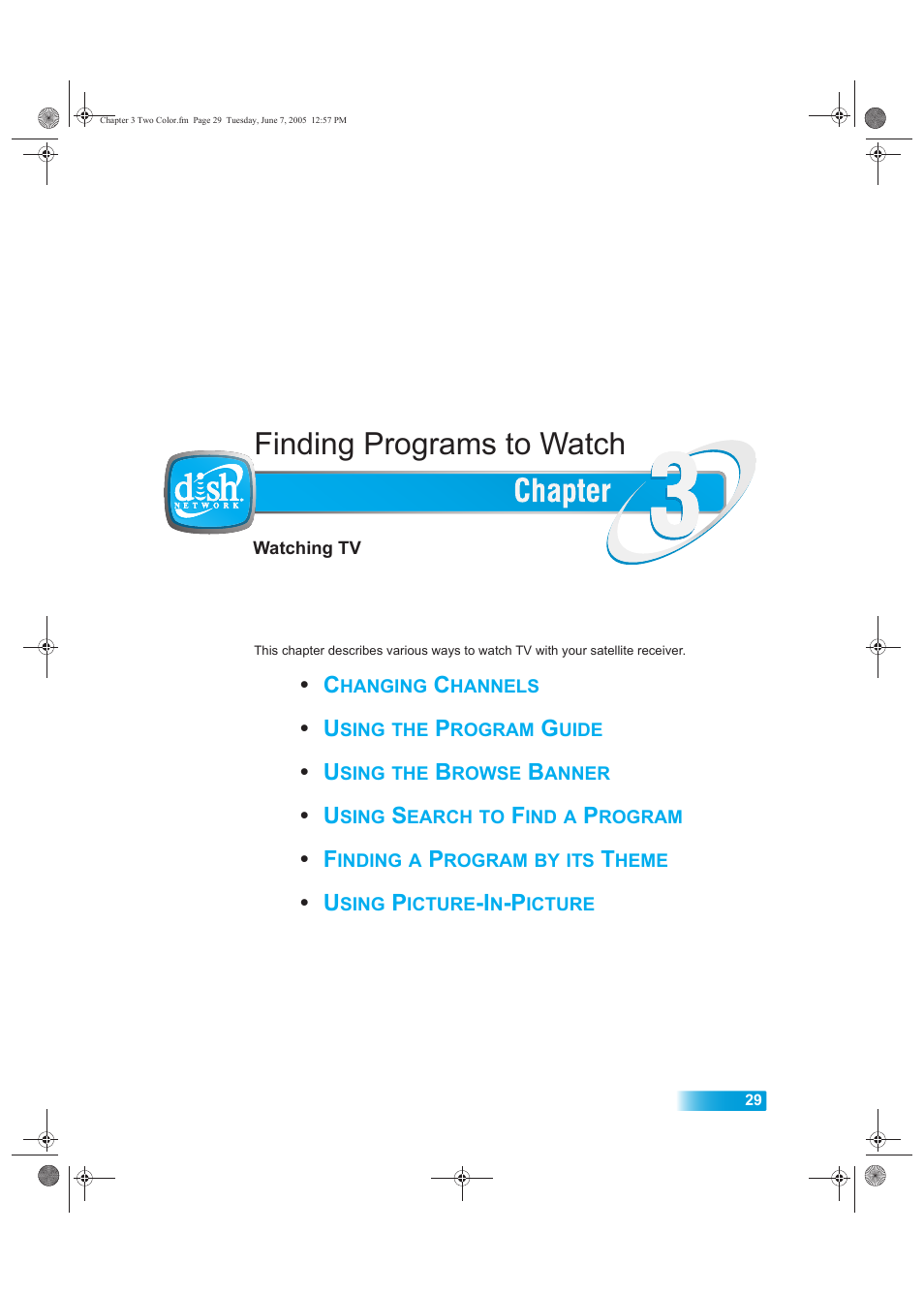 Chapter_3, Finding programs to watch | Dish Network 942 User Manual | Page 36 / 162