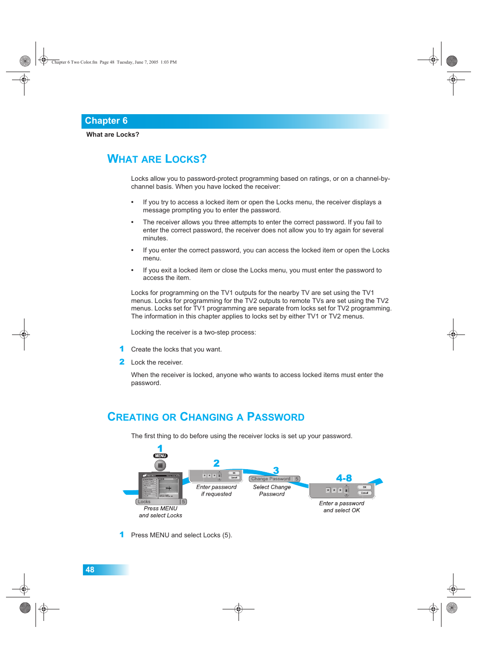 Ocks, Reating, Hanging | Assword | Dish Network 942 User Manual | Page 55 / 162