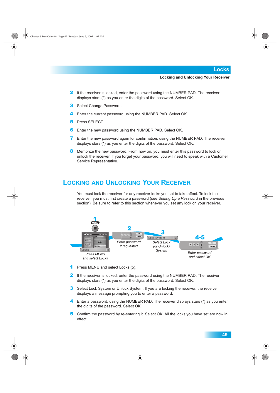 Ocking, Nlocking, Eceiver | Dish Network 942 User Manual | Page 56 / 162
