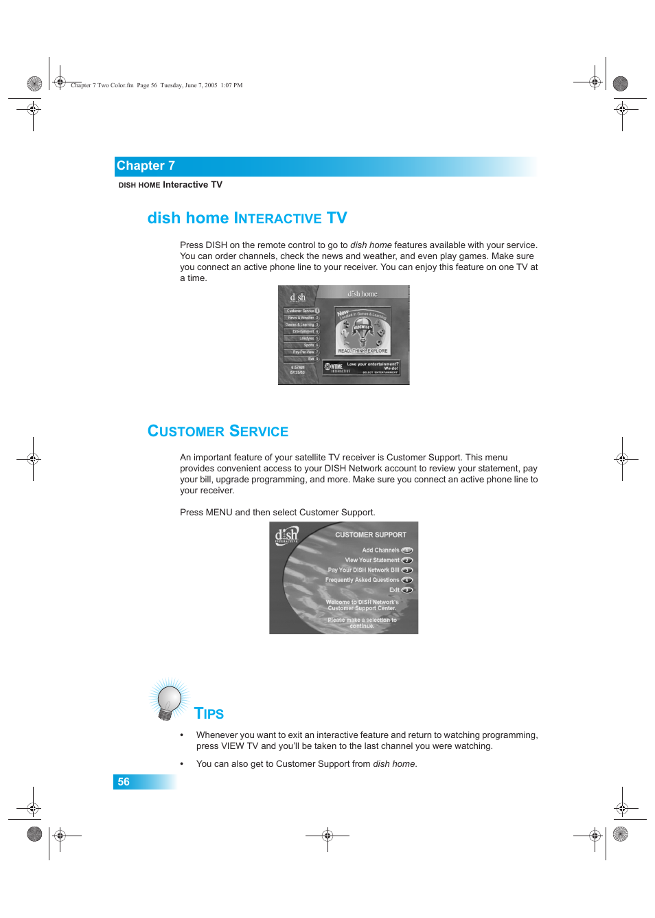 Dish, Home, Nteractive | Ustomer, Ervice, Dish home, Dish home i | Dish Network 942 User Manual | Page 63 / 162