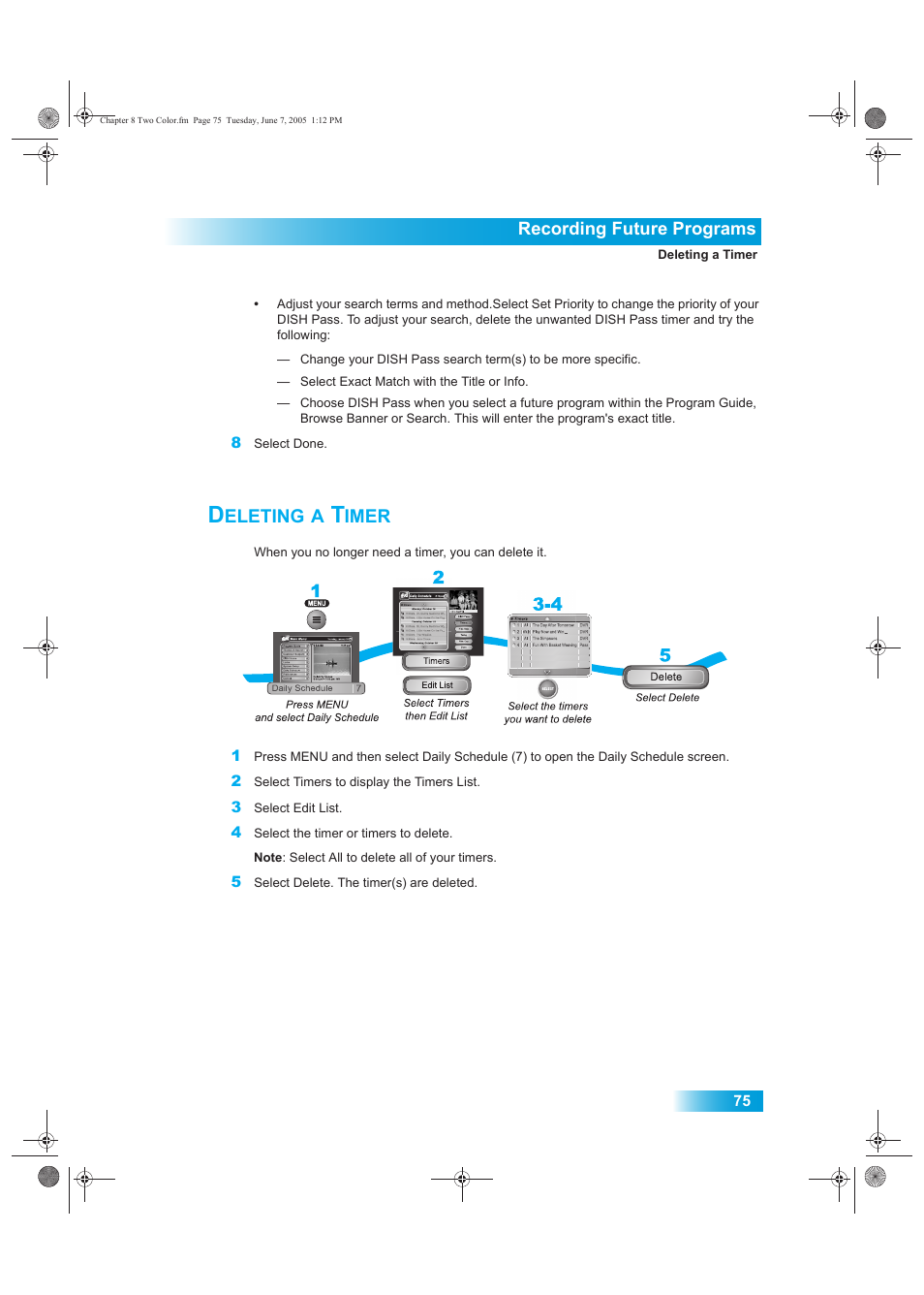 Eleting, Imer | Dish Network 942 User Manual | Page 82 / 162