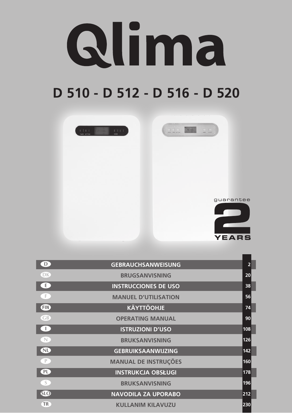 Qlima D512 User Manual | 248 pages