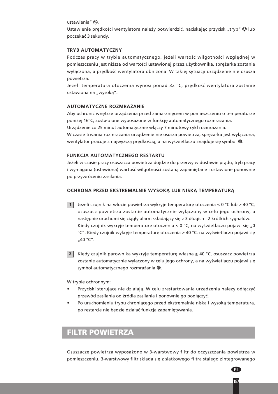 Filtr powietrza | Qlima D512 User Manual | Page 187 / 248