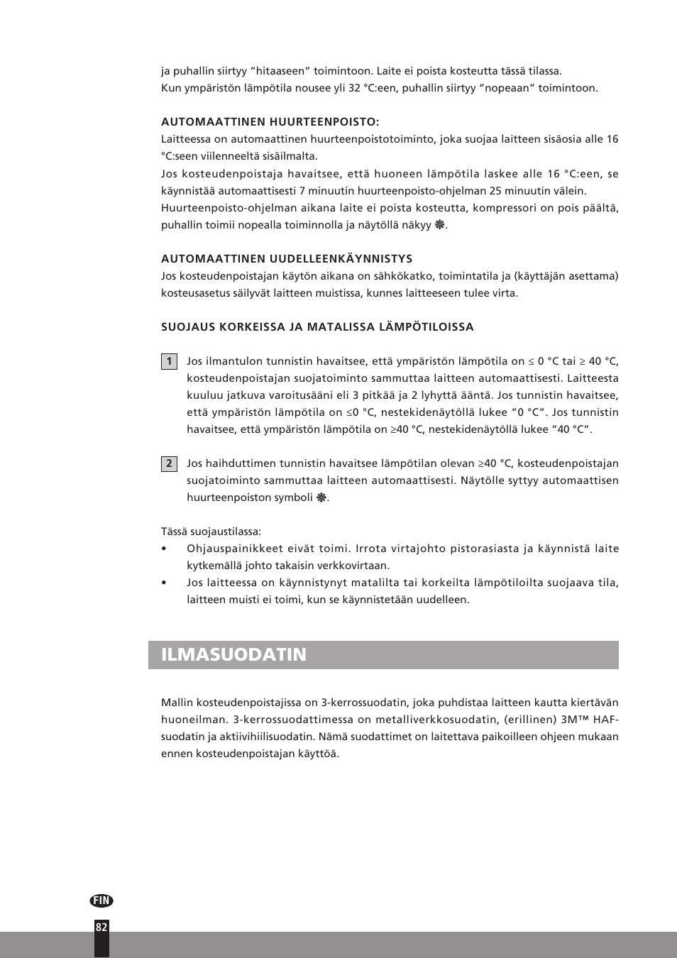 Ilmasuodatin | Qlima D512 User Manual | Page 82 / 248