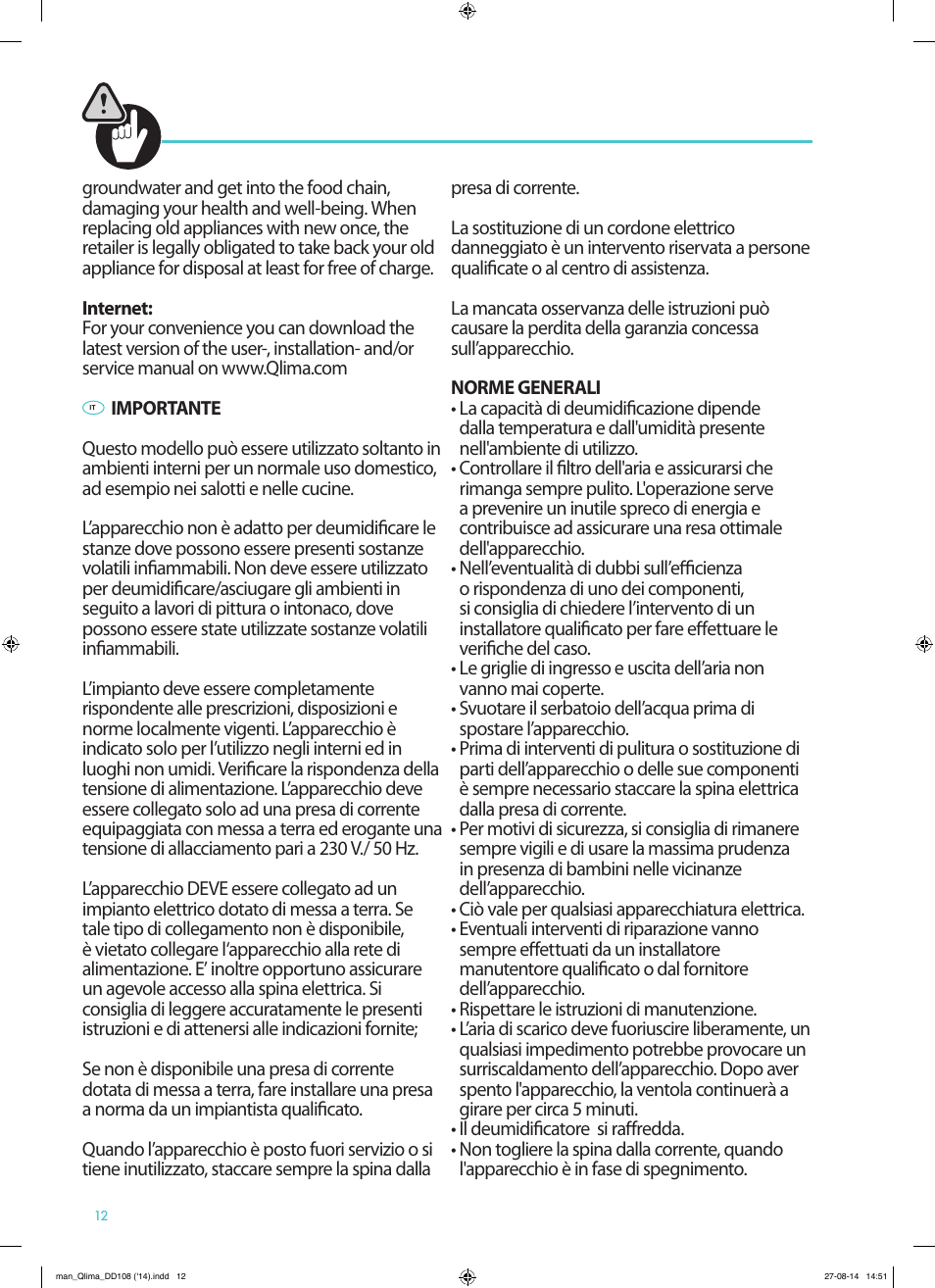 Qlima DD108 User Manual | Page 12 / 36