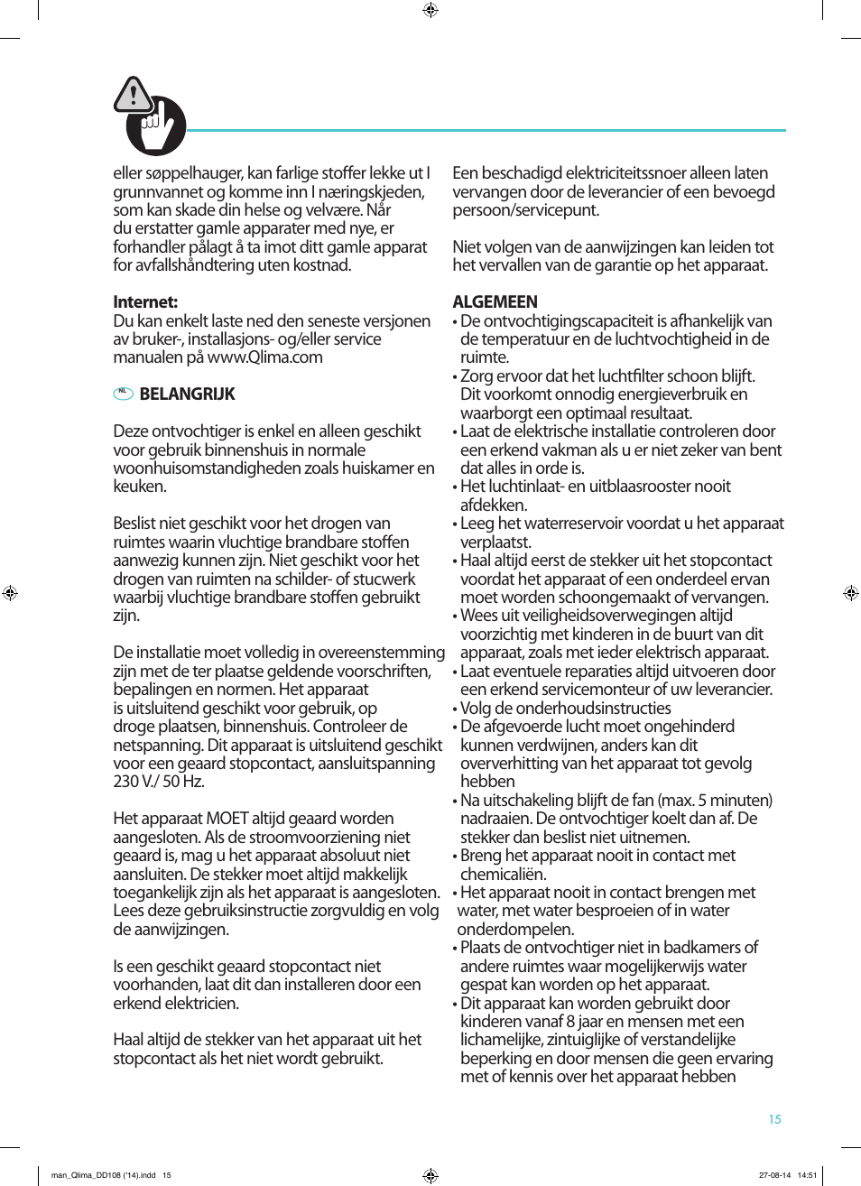 Qlima DD108 User Manual | Page 15 / 36