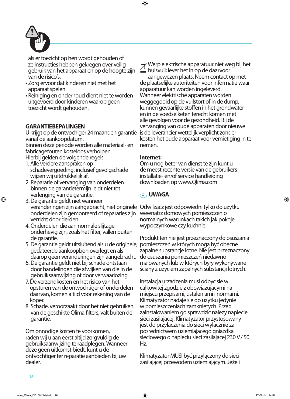 Qlima DD108 User Manual | Page 16 / 36