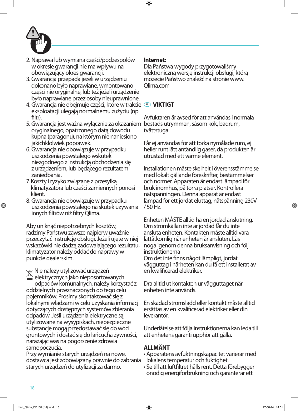 Qlima DD108 User Manual | Page 18 / 36