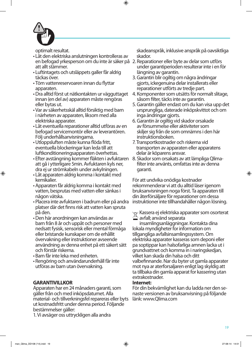 Qlima DD108 User Manual | Page 19 / 36
