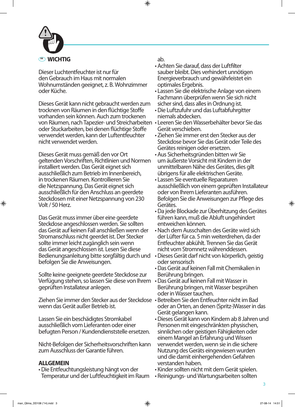 Qlima DD108 User Manual | Page 3 / 36