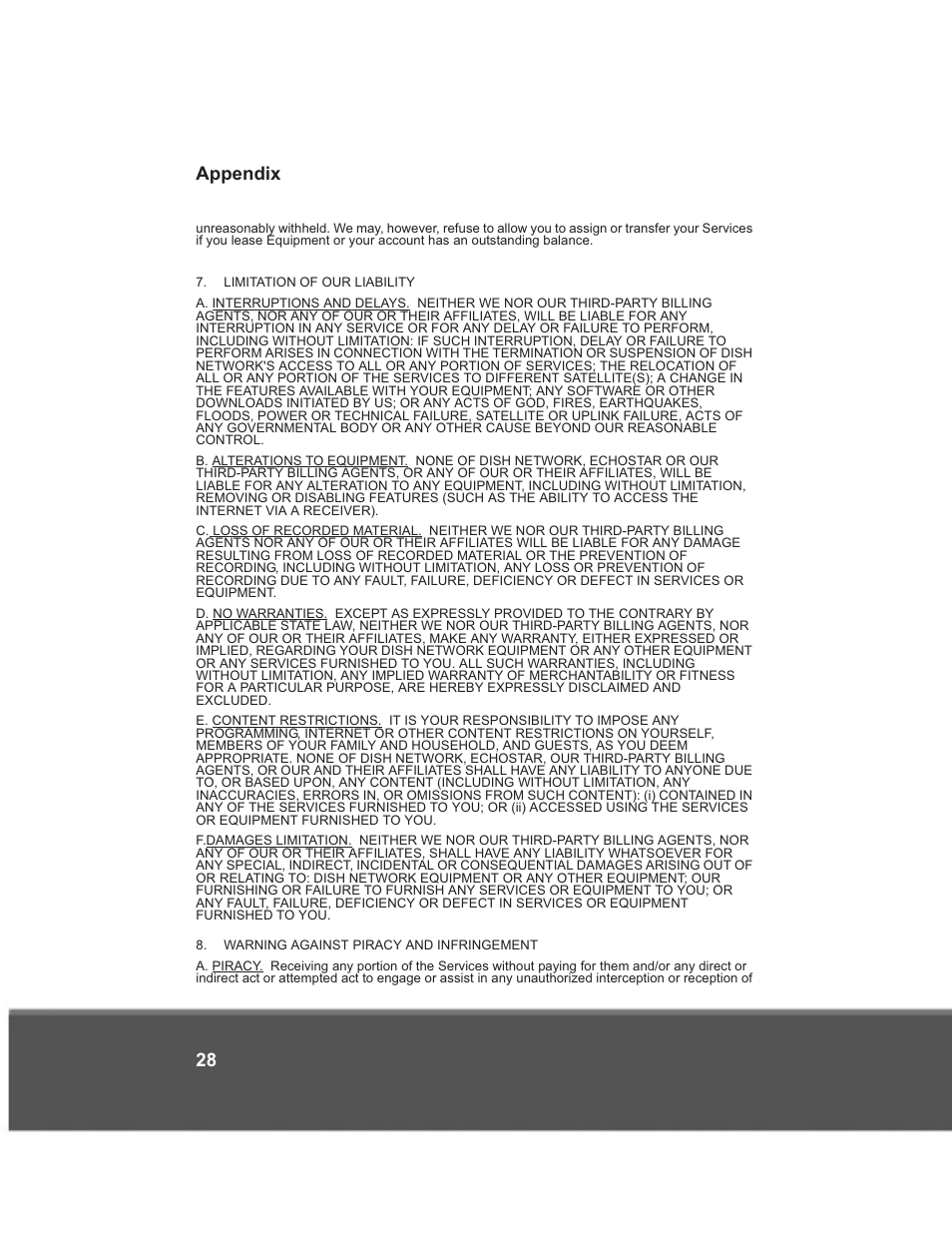 Appendix 28 | Dish Network 176779 User Manual | Page 36 / 45