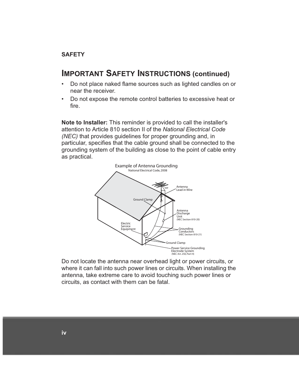 Mportant, Afety, Nstructions | Continued) | Dish Network 176779 User Manual | Page 6 / 45