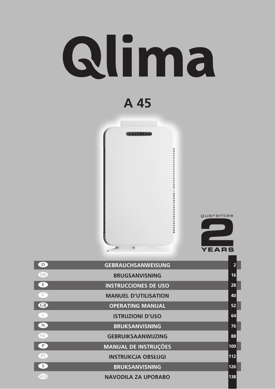 Qlima A45 User Manual | 152 pages