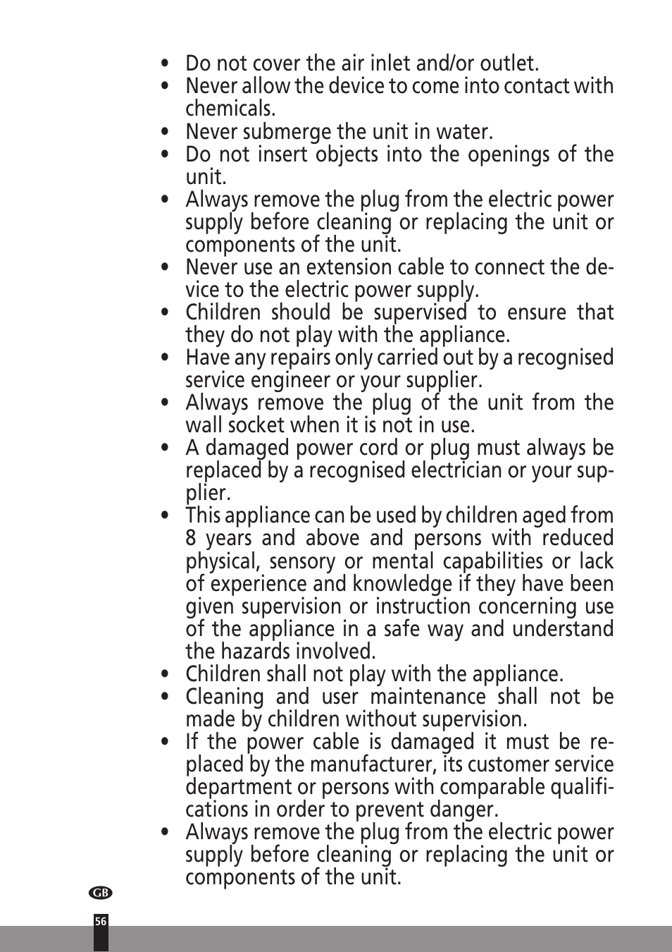 Qlima A45 User Manual | Page 56 / 152