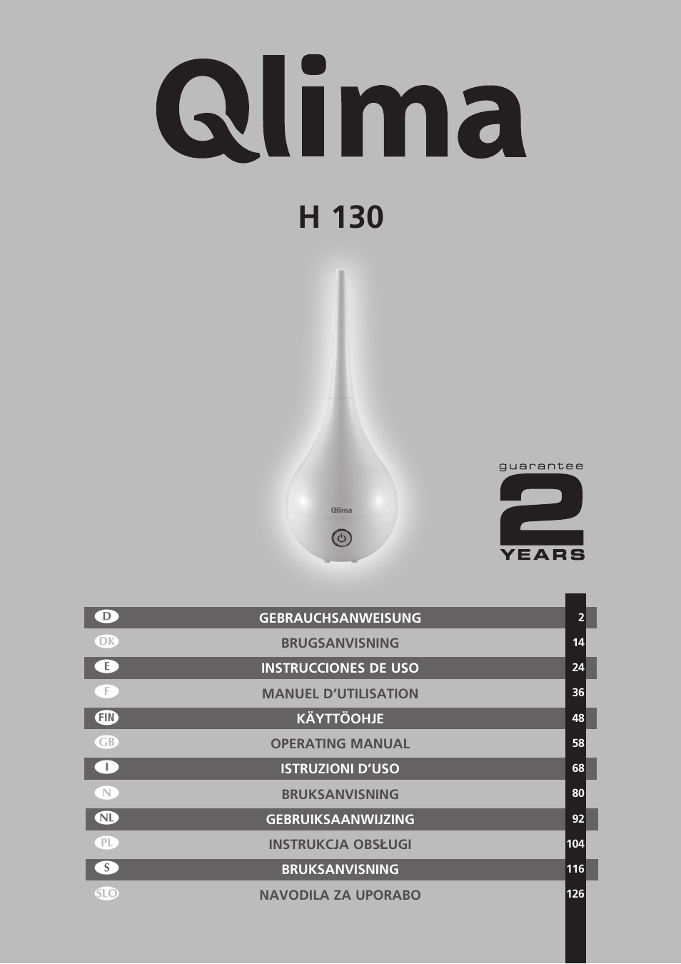 Qlima H130 User Manual | 140 pages