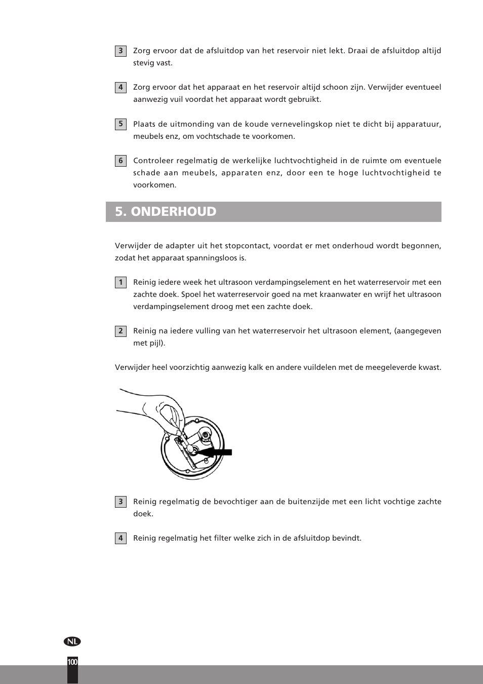 Onderhoud | Qlima H130 User Manual | Page 100 / 140