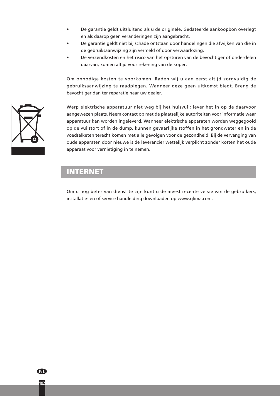 Internet | Qlima H130 User Manual | Page 102 / 140