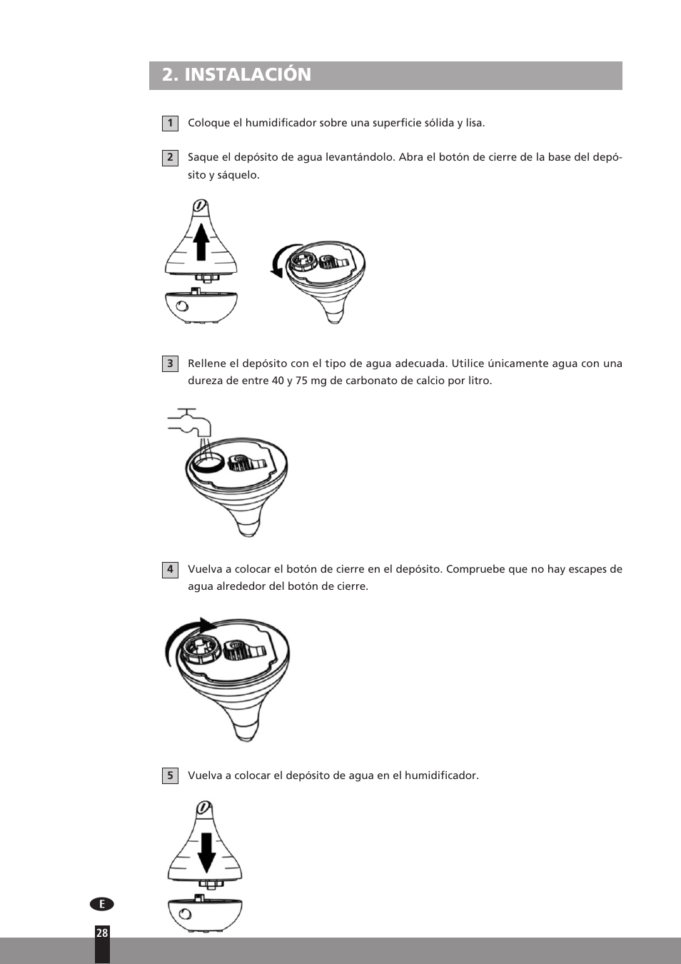 Instalación | Qlima H130 User Manual | Page 28 / 140