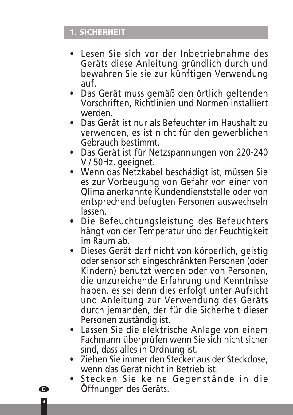 Qlima H130 User Manual | Page 4 / 140