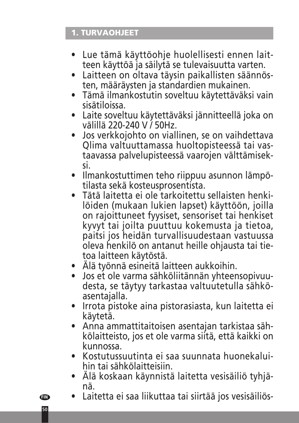 Qlima H130 User Manual | Page 50 / 140