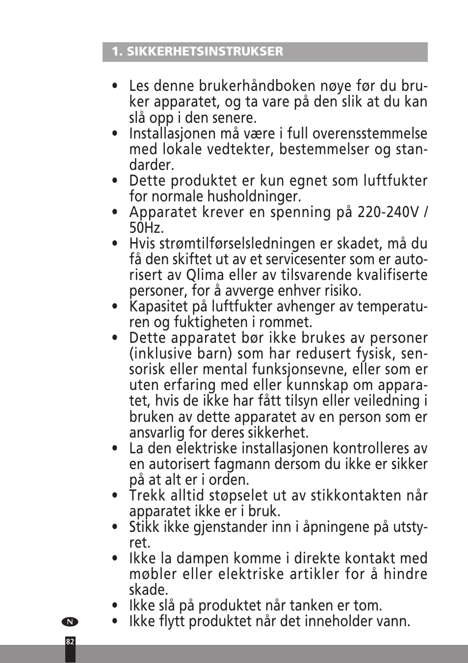 Qlima H130 User Manual | Page 82 / 140