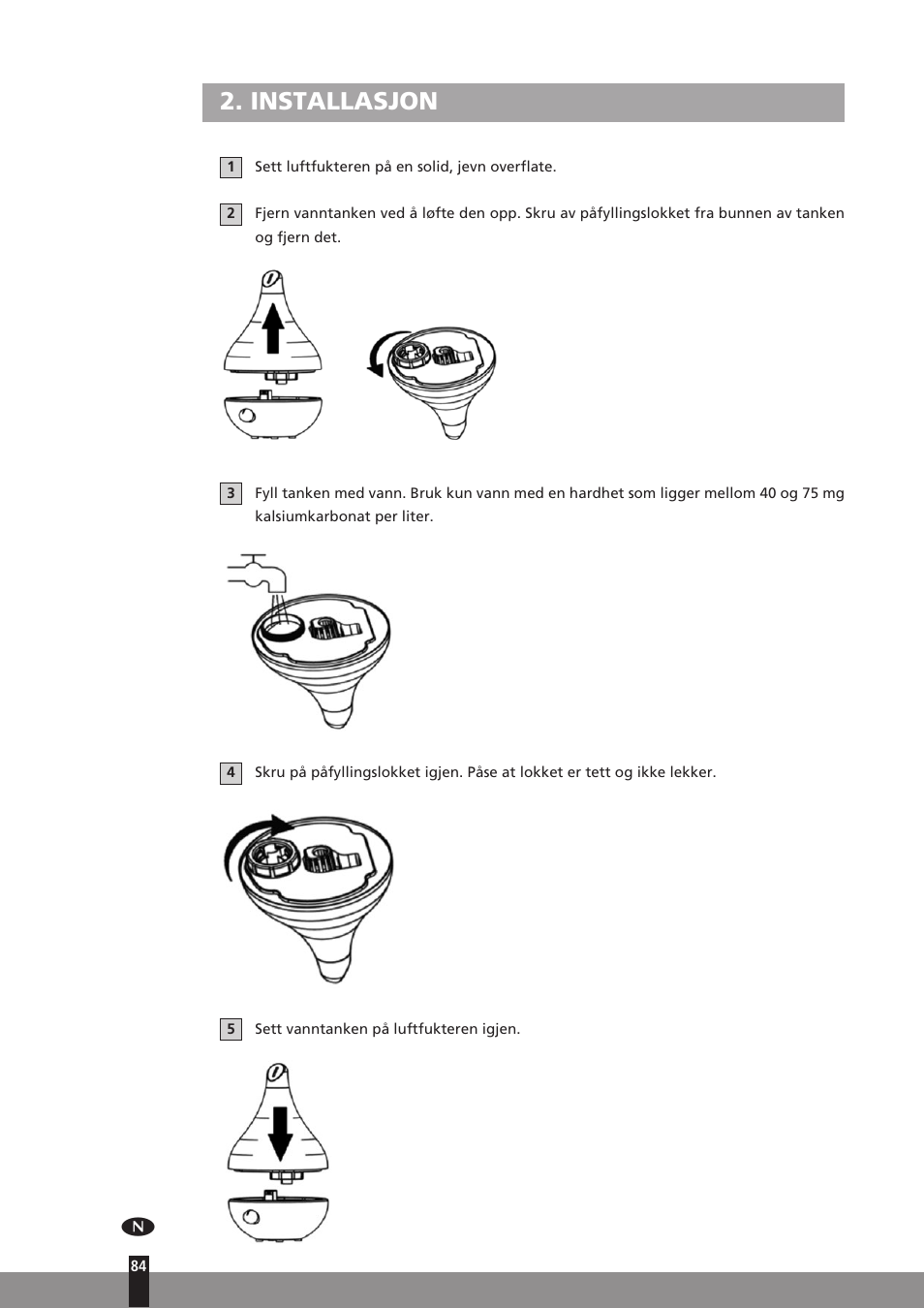 Installasjon | Qlima H130 User Manual | Page 84 / 140