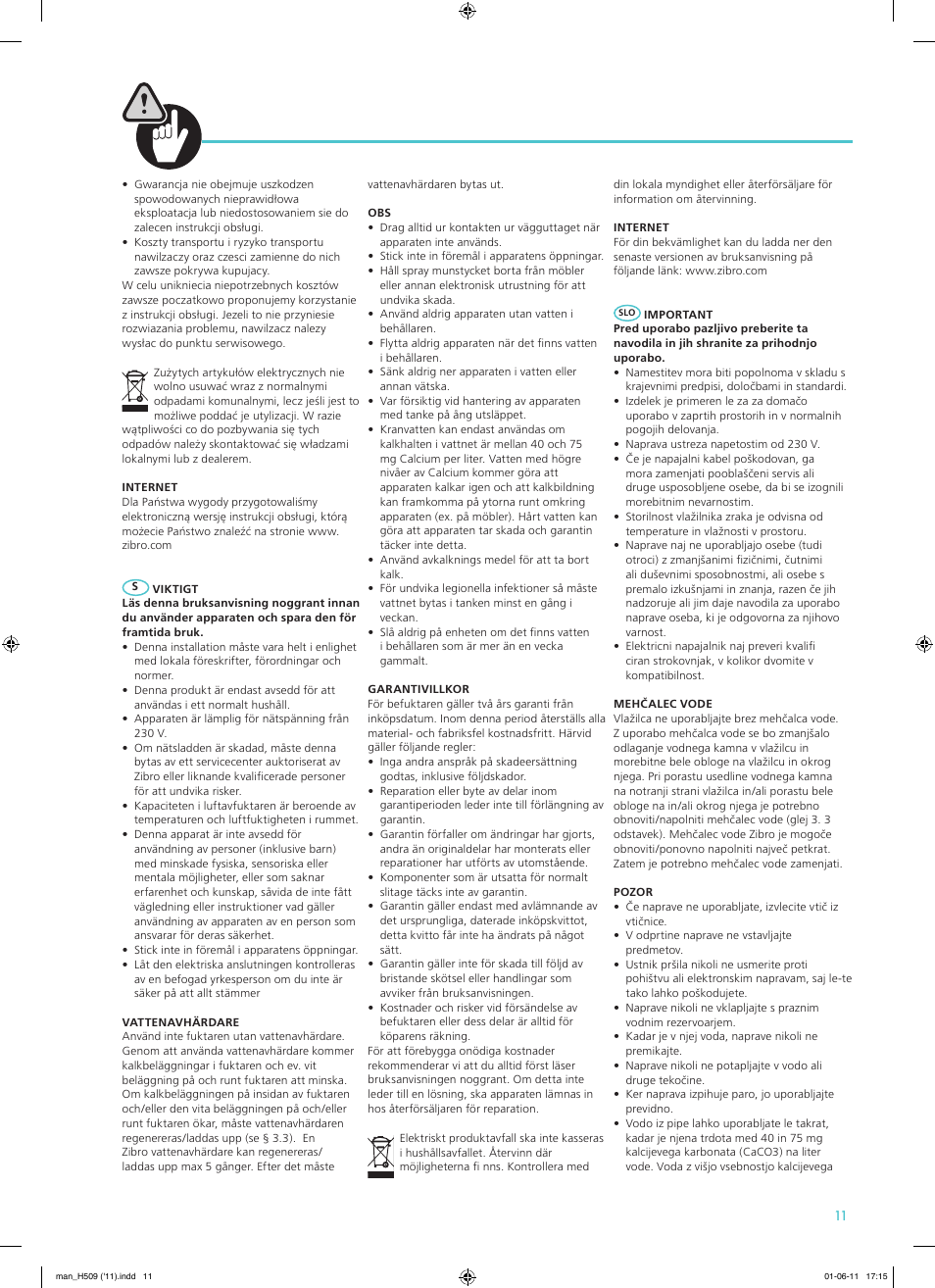 Qlima H509 User Manual | Page 12 / 48