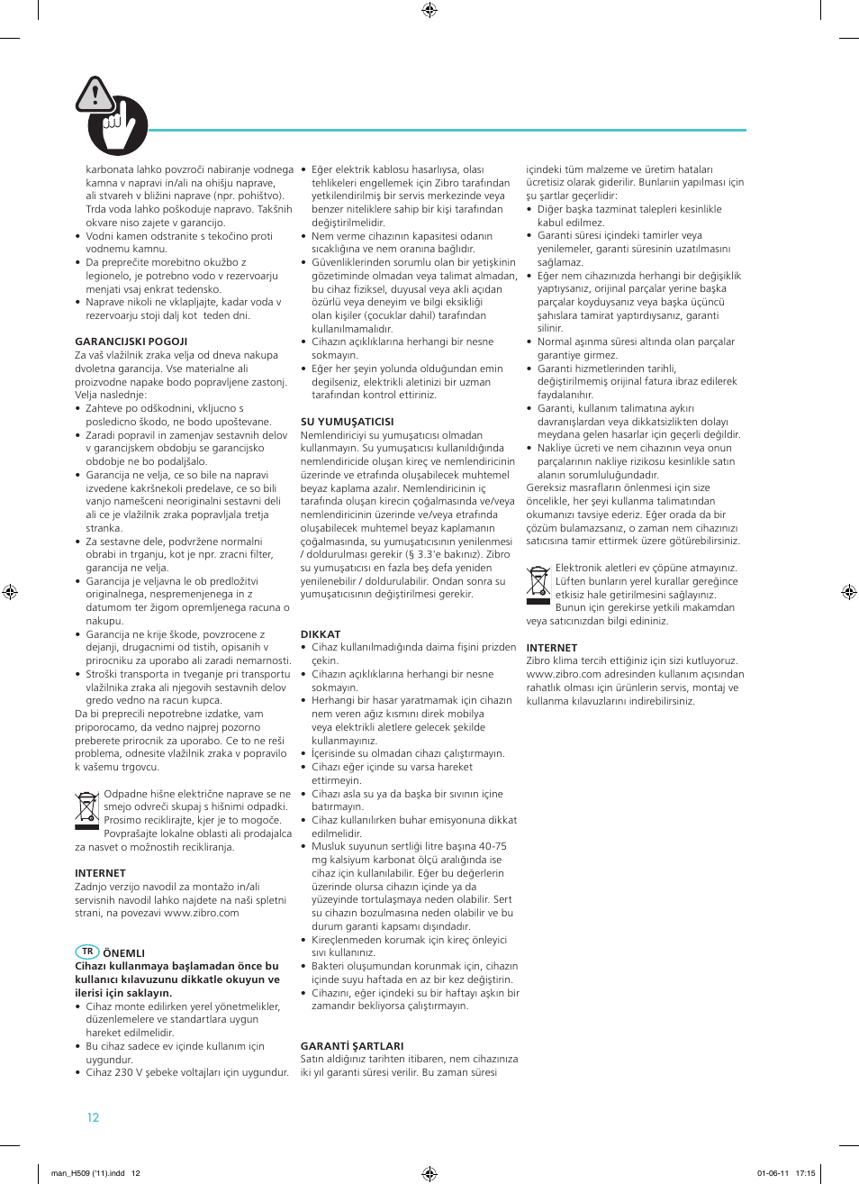Qlima H509 User Manual | Page 36 / 48