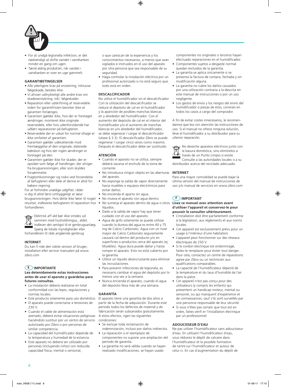 Qlima H509 User Manual | Page 7 / 48