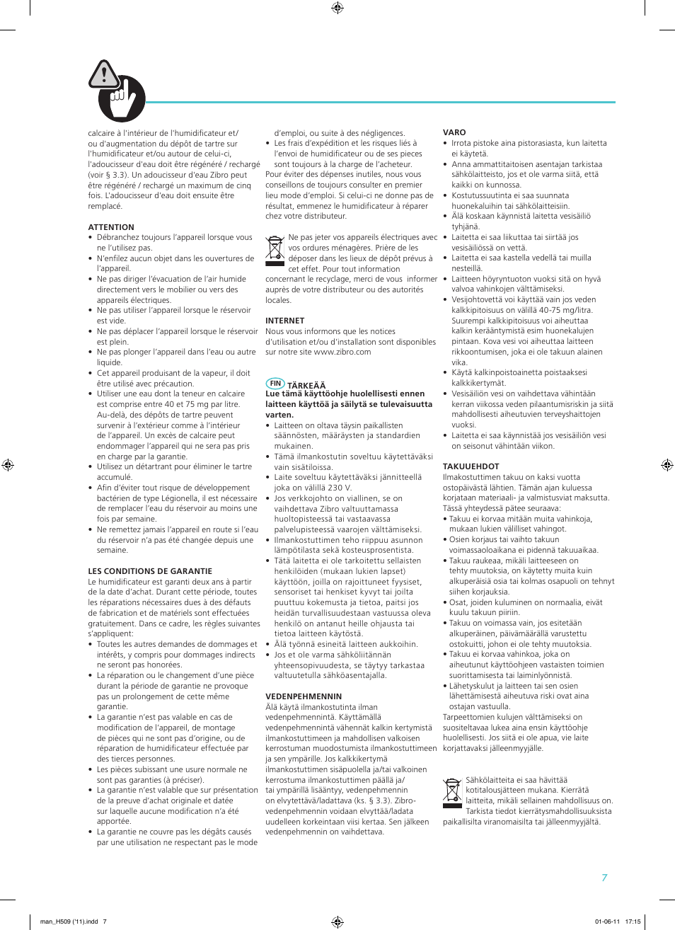 Qlima H509 User Manual | Page 8 / 48