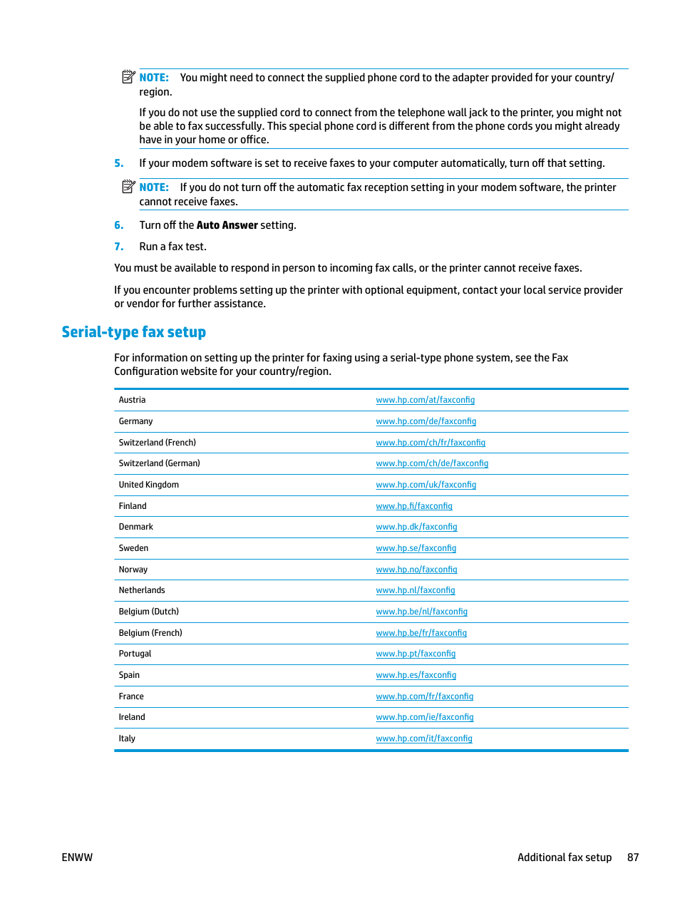 Serial-type fax setup | HP OfficeJet Pro 7740 User Manual | Page 100 / 180