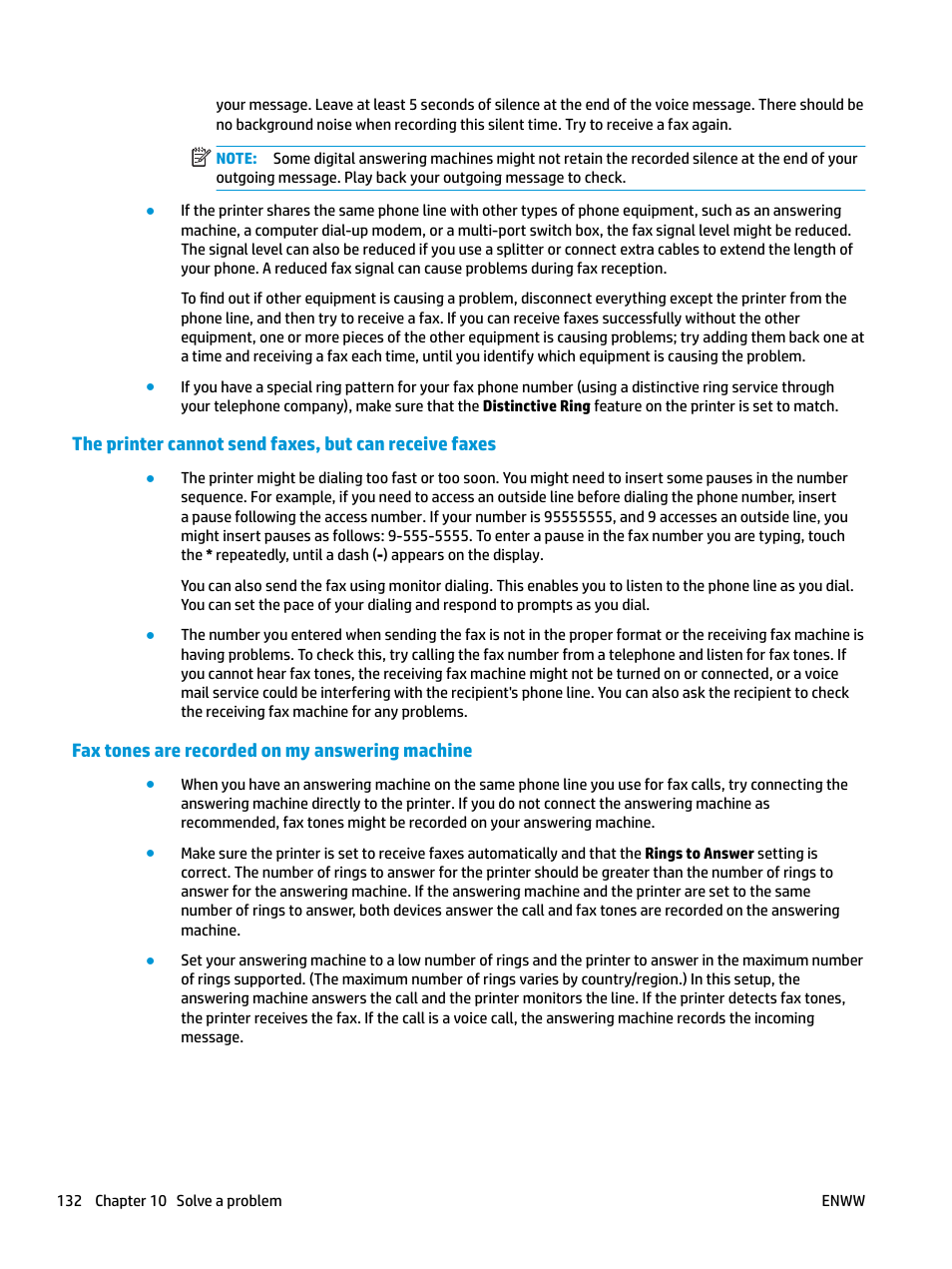 Fax tones are recorded on my answering machine | HP OfficeJet Pro 7740 User Manual | Page 145 / 180