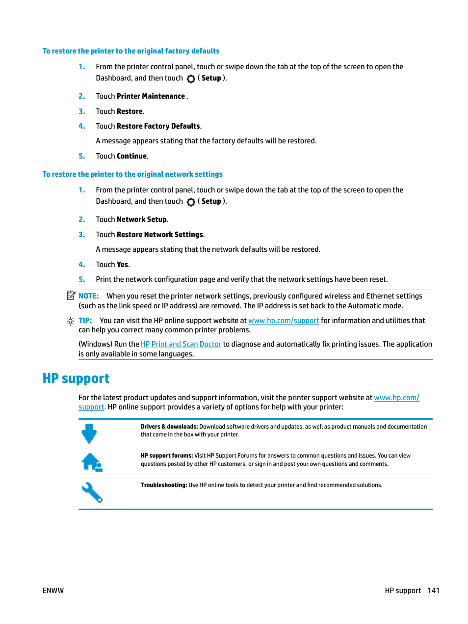 Hp support, Ed in, Support | T, see | HP OfficeJet Pro 7740 User Manual | Page 154 / 180