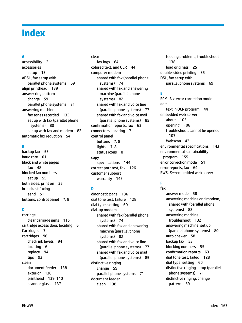 Index | HP OfficeJet Pro 7740 User Manual | Page 176 / 180