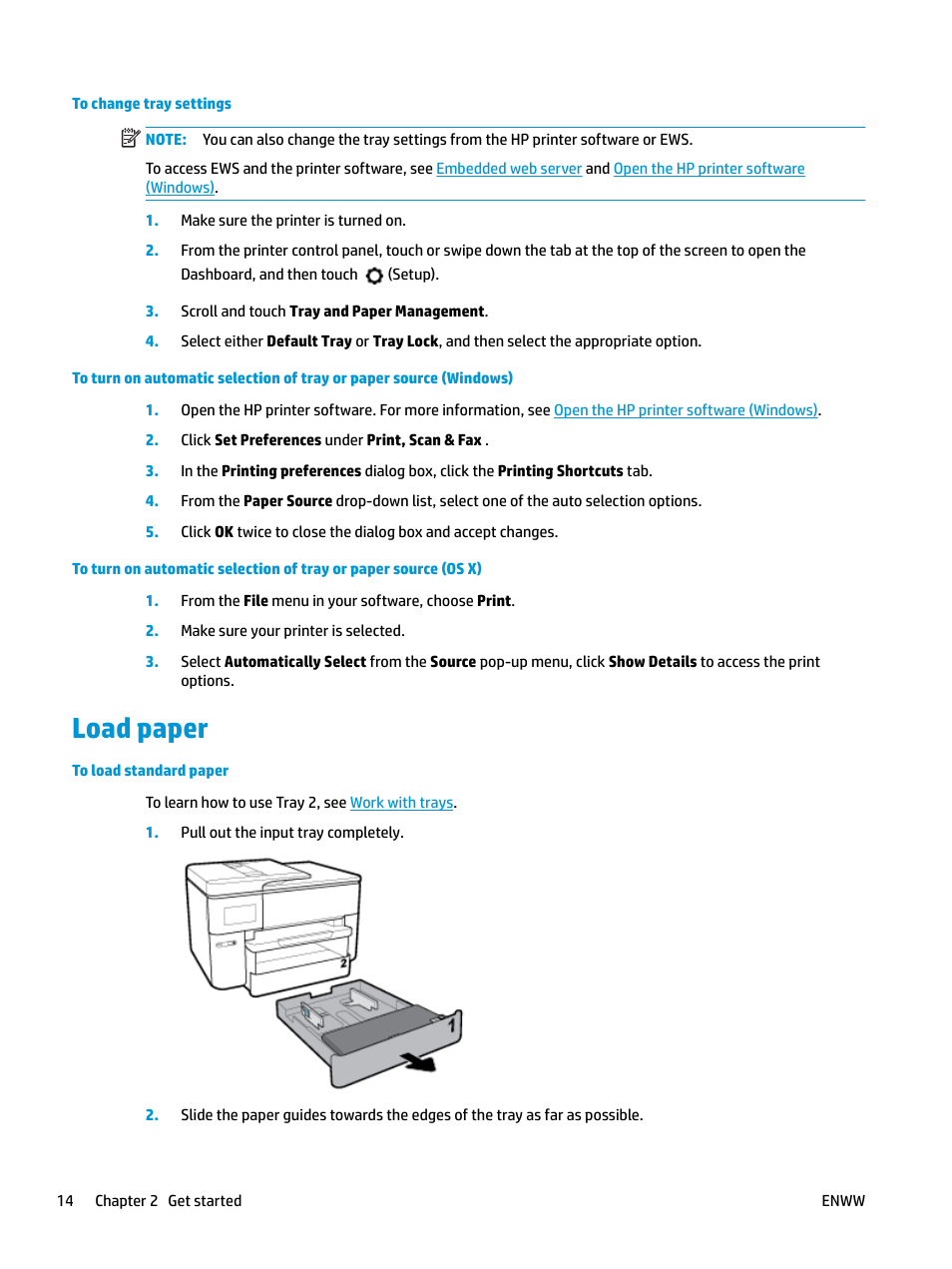 Load paper | HP OfficeJet Pro 7740 User Manual | Page 27 / 180