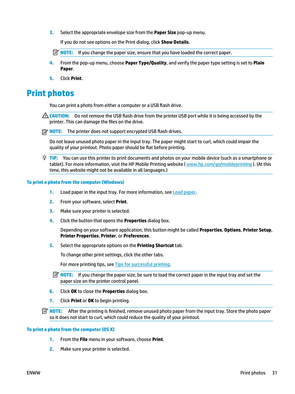 Print photos | HP OfficeJet Pro 7740 User Manual | Page 44 / 180