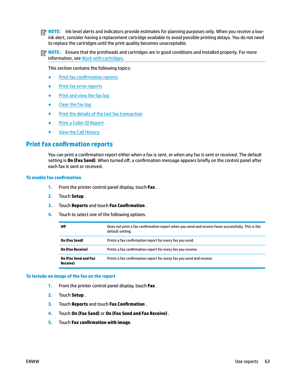 Print fax confirmation reports | HP OfficeJet Pro 7740 User Manual | Page 76 / 180