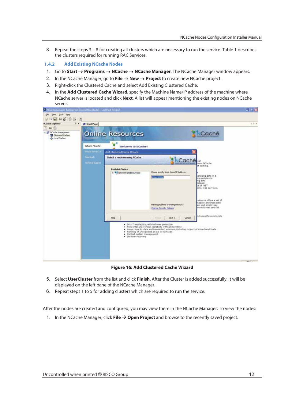 RISCO Group NCache User Manual | Page 17 / 24