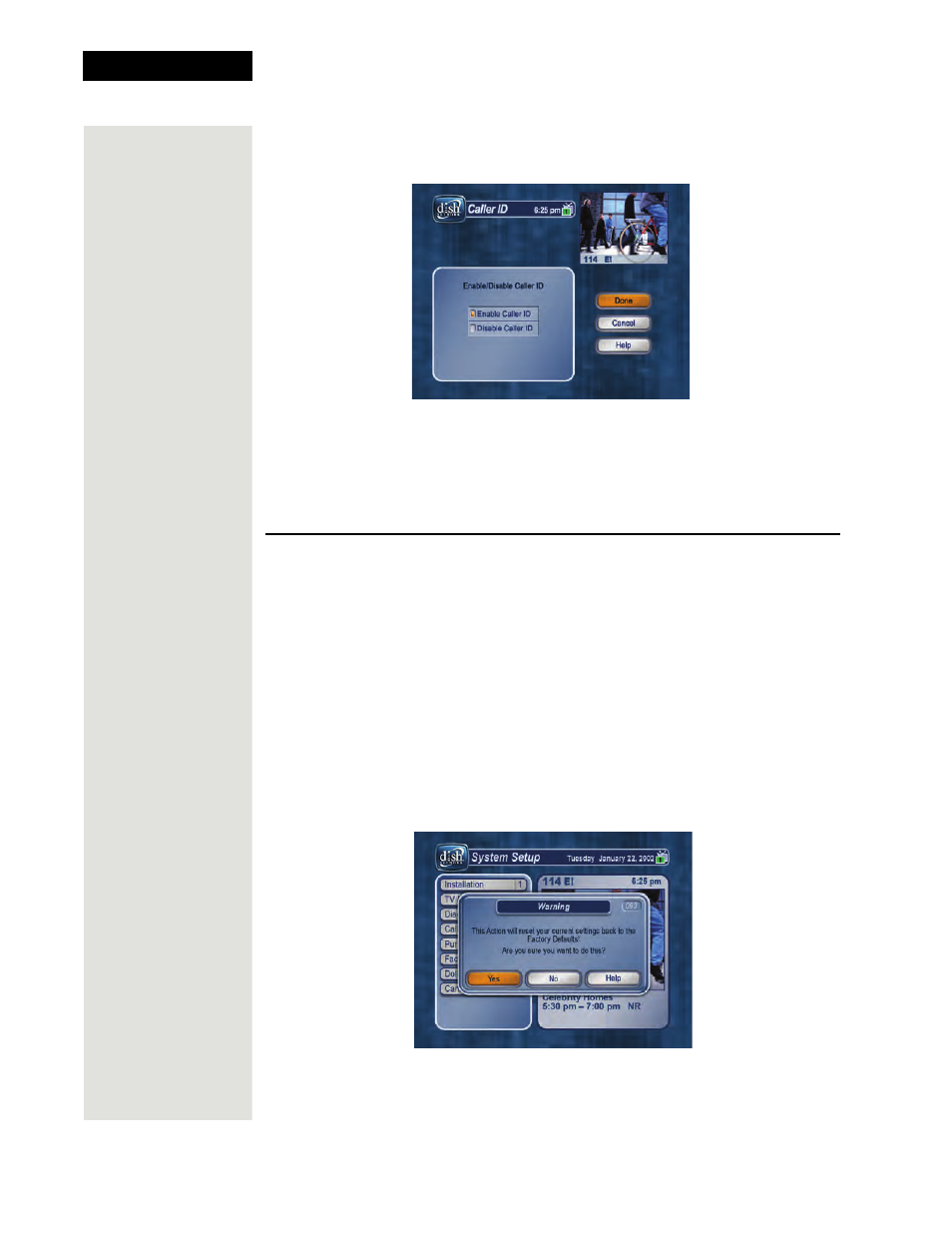 Resetting receiver to factory default settings | Dish Network 512 User Manual | Page 87 / 136