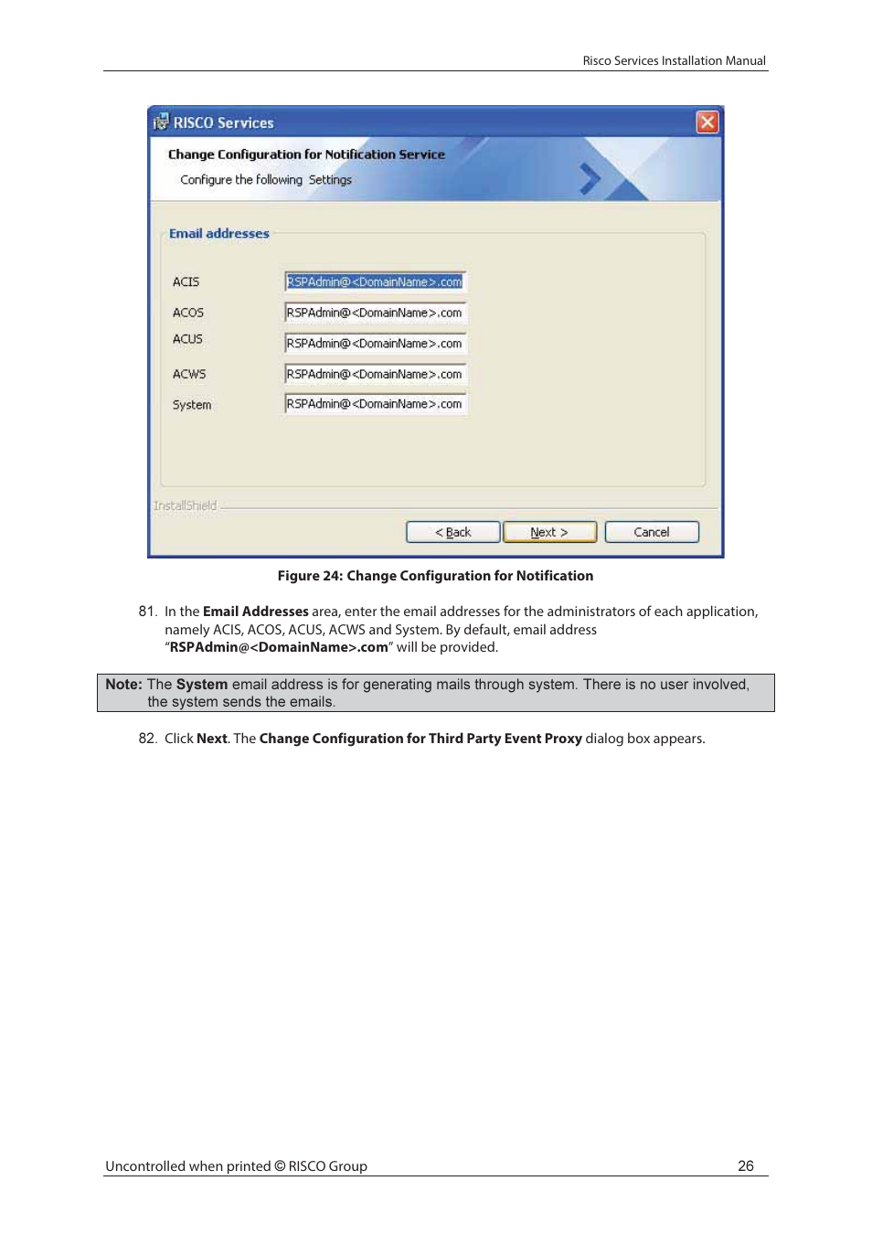 RISCO Group Risco Services User Manual | Page 33 / 68