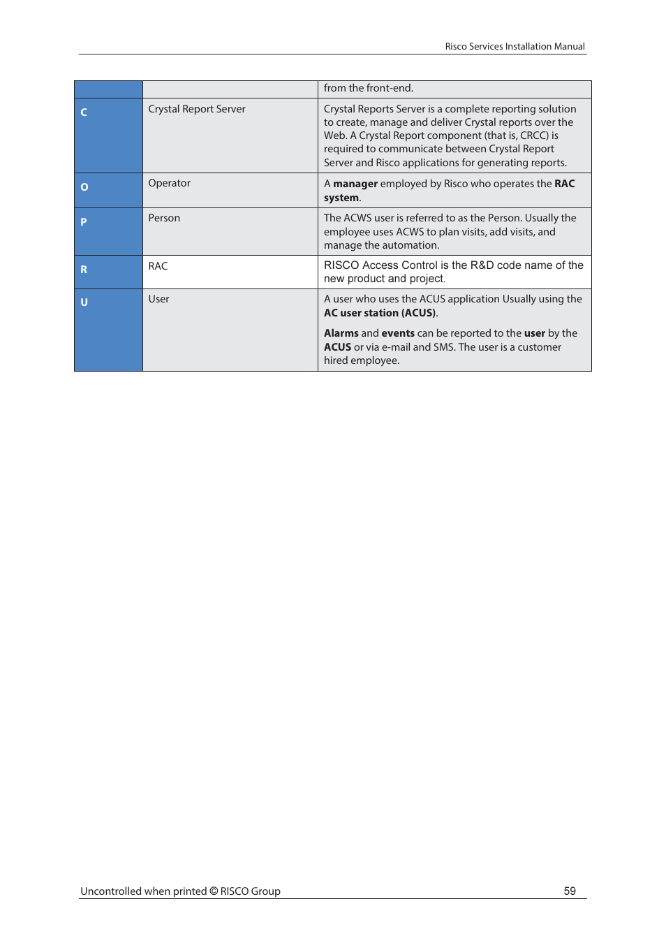 RISCO Group Risco Services User Manual | Page 66 / 68