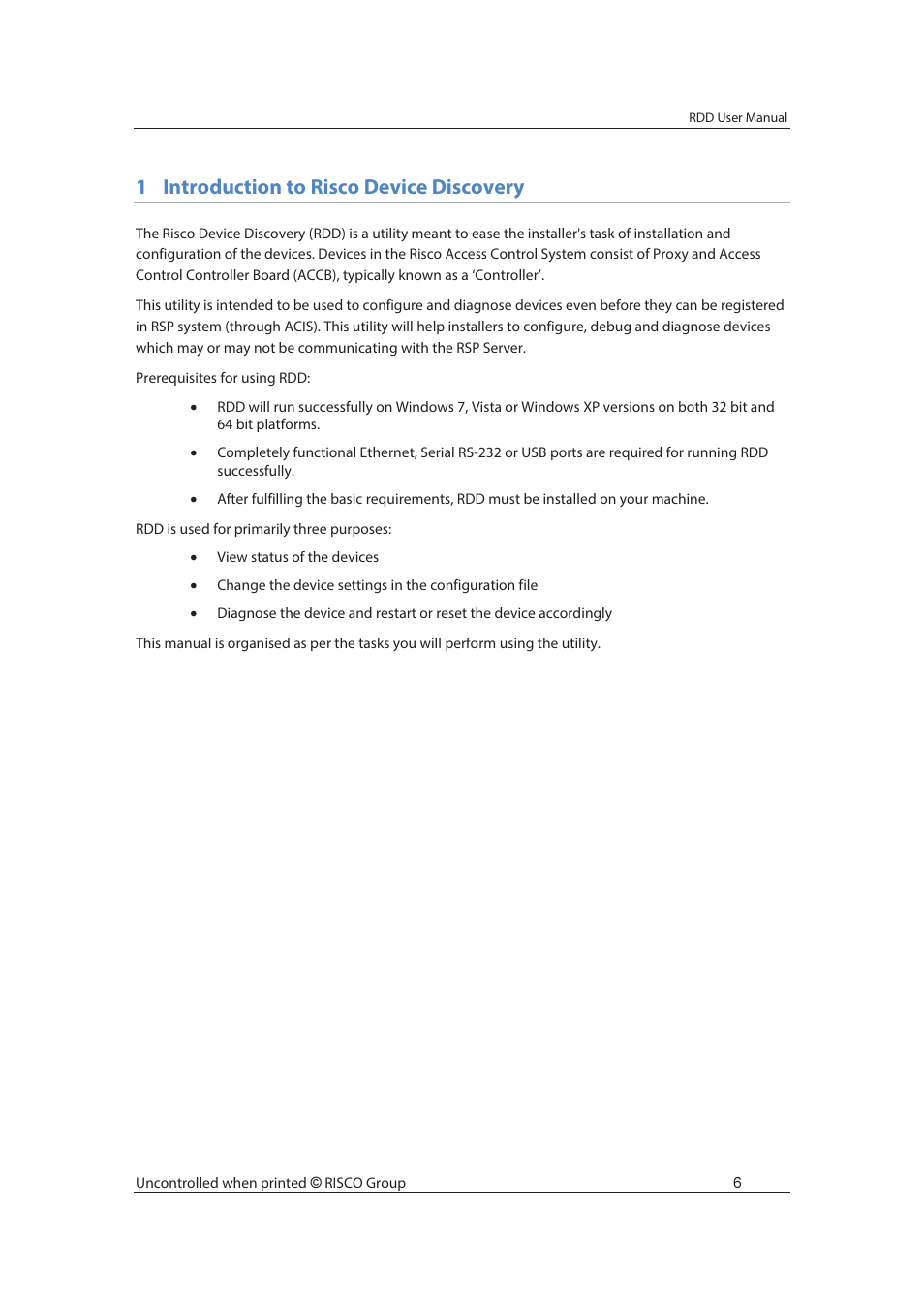 1introduction to risco device discovery | RISCO Group axesplus® RDD User Manual | Page 7 / 28