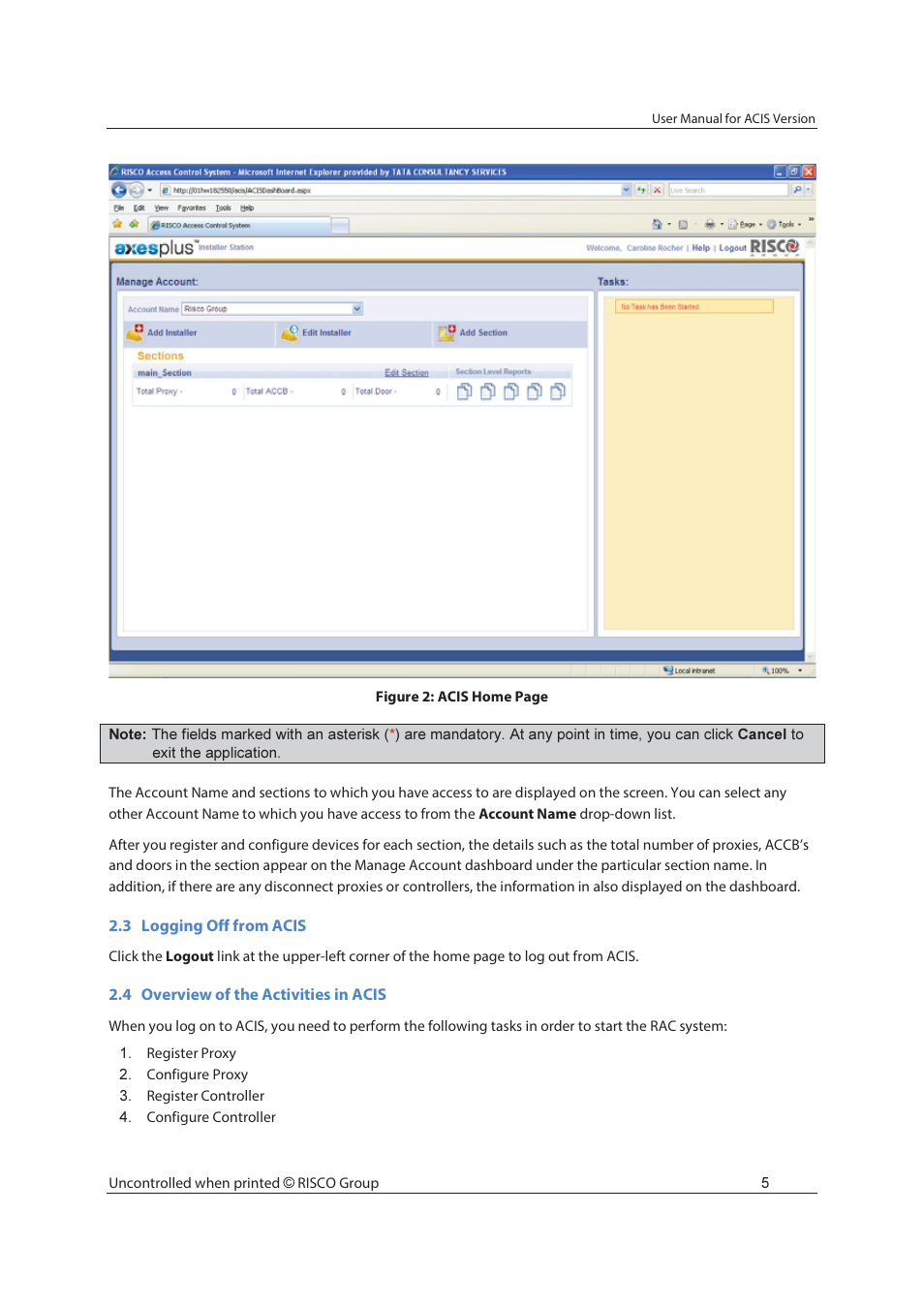 RISCO Group ACIS User Manual | Page 14 / 111