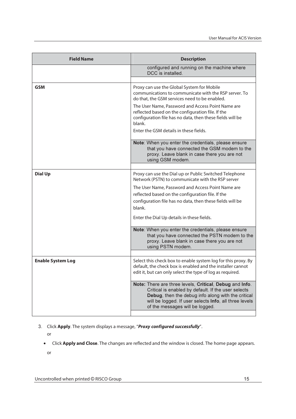 RISCO Group ACIS User Manual | Page 24 / 111