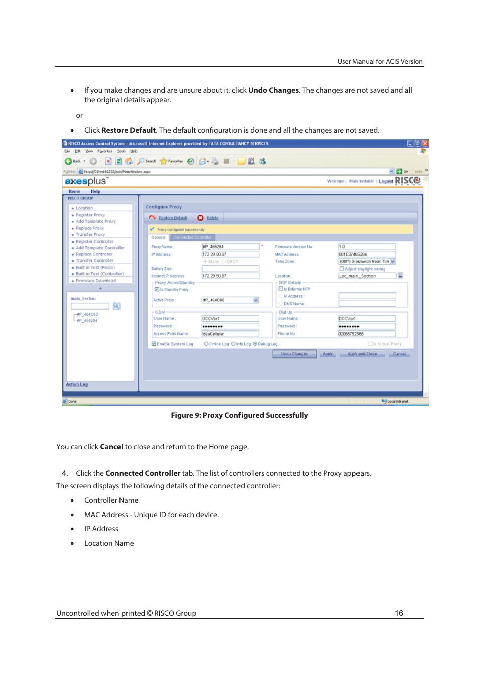 RISCO Group ACIS User Manual | Page 25 / 111