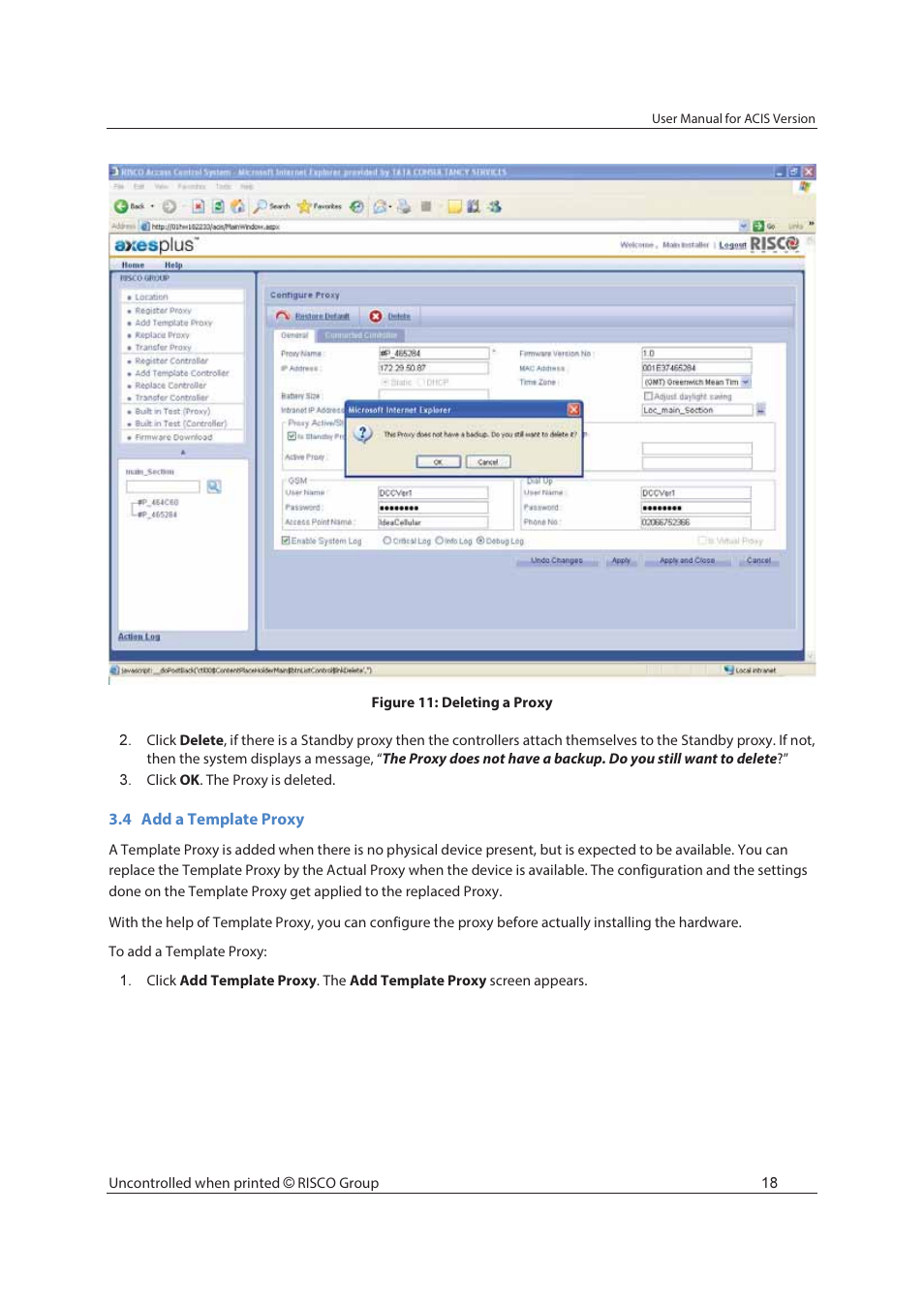 RISCO Group ACIS User Manual | Page 27 / 111