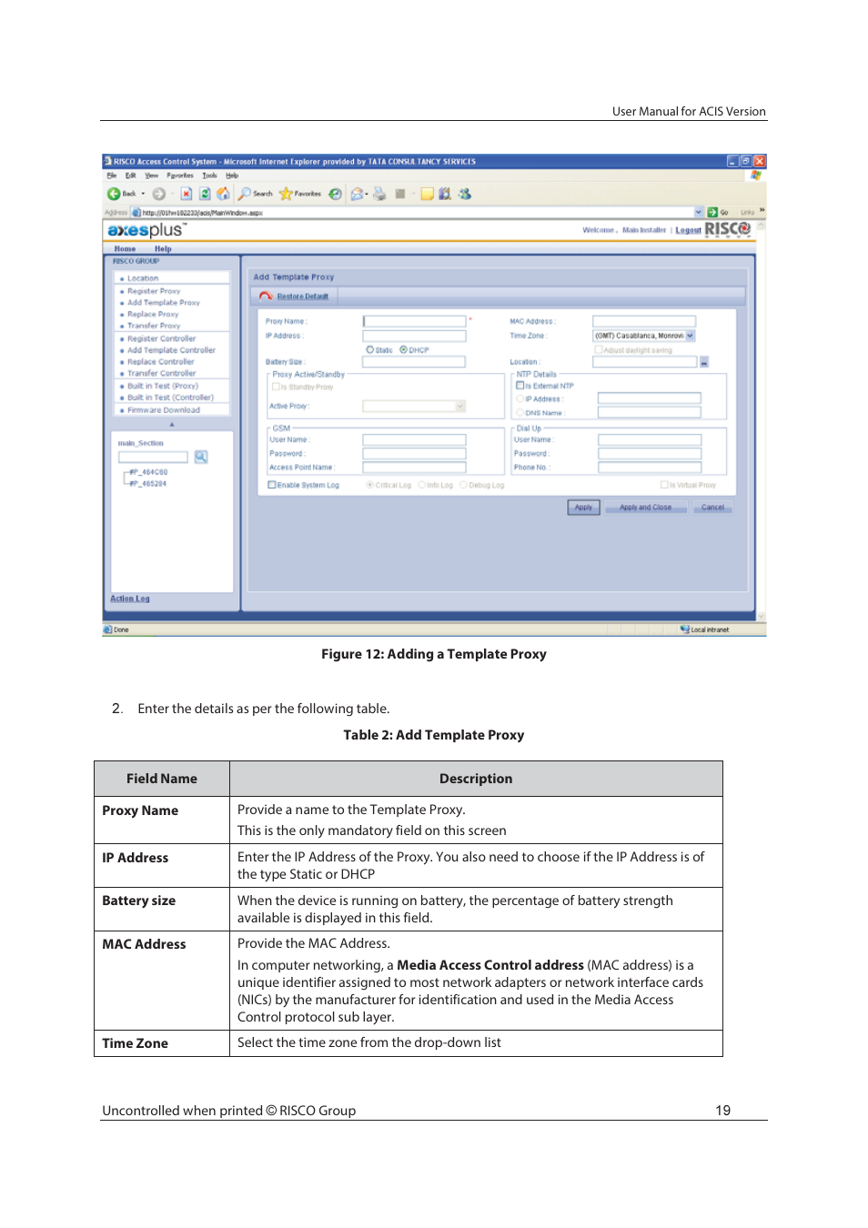 RISCO Group ACIS User Manual | Page 28 / 111